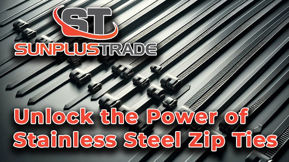 Sunplustrade 11.8-inch 304 Stainless Steel Metal Zip Ties (100-pack)